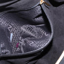 CHANEL Choco Bar Hand Bag cotton Black Gold CC Auth ka339-23