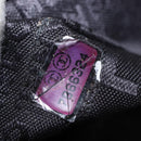 CHANEL Choco Bar Hand Bag cotton Black Gold CC Auth ka339-12