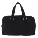 CHANEL Choco Bar Hand Bag cotton Black Gold CC Auth ka339-2
