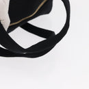 CHANEL Choco Bar Hand Bag cotton Black Gold CC Auth ka339-9