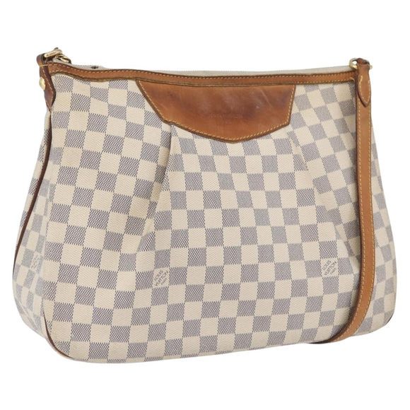 LOUIS VUITTON Damier Azur Siracusa MM Shoulder Bag N41112 LV Auth ka3391