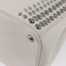 PRADA Hand Bag Safiano leather 2way White Silver Auth ka3399V-13