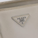 PRADA Hand Bag Safiano leather 2way White Silver Auth ka3399V-16