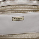 PRADA Hand Bag Safiano leather 2way White Silver Auth ka3399V-18