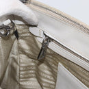 PRADA Hand Bag Safiano leather 2way White Silver Auth ka3399V-22