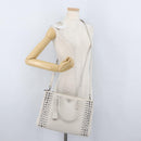 PRADA Hand Bag Safiano leather 2way White Silver Auth ka3399V-27