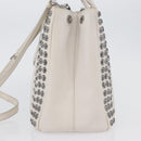PRADA Hand Bag Safiano leather 2way White Silver Auth ka3399V-4