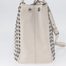 PRADA Hand Bag Safiano leather 2way White Silver Auth ka3399V-5
