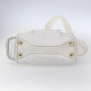 Chloe Shoulder Bag Leather 2way White Silver Auth ka340-5