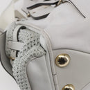 Chloe Shoulder Bag Leather 2way White Silver Auth ka340-17