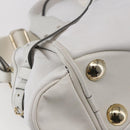 Chloe Shoulder Bag Leather 2way White Silver Auth ka340-9