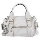 Chloe Shoulder Bag Leather 2way White Silver Auth ka340-13