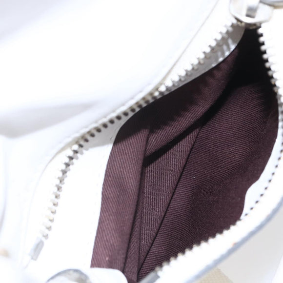 Chloe Shoulder Bag Leather 2way White Silver Auth ka340