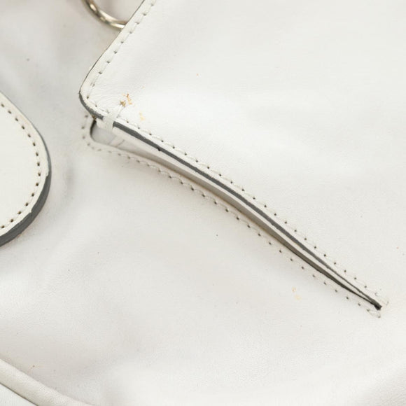 Chloe Shoulder Bag Leather 2way White Silver Auth ka340