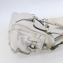 Chloe Shoulder Bag Leather 2way White Silver Auth ka340-4