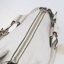 Chloe Shoulder Bag Leather 2way White Silver Auth ka340-6
