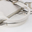 Chloe Shoulder Bag Leather 2way White Silver Auth ka340-7