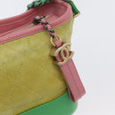 CHANEL Chain Gabriel Dohobo Shoulder Bag Suede Green Gold CC Auth ka3407A-9
