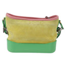CHANEL Chain Gabriel Dohobo Shoulder Bag Suede Green Gold CC Auth ka3407A-2