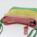 CHANEL Chain Gabriel Dohobo Shoulder Bag Suede Green Gold CC Auth ka3407A-7