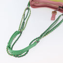 CHANEL Chain Gabriel Dohobo Shoulder Bag Suede Green Gold CC Auth ka3407A-8