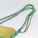CHANEL Chain Gabriel Dohobo Shoulder Bag Suede Green Gold CC Auth ka3407A-14