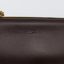 VALENTINO Ketting Schoudertas Leer Bruin Goud Auth ka3408A-3