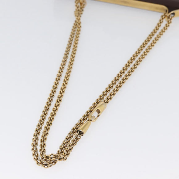 VALENTINO Ketting Schoudertas Leer Bruin Goud Auth ka3408A
