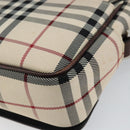 BURBERRY Nova Check Shoulder Bag Canvas Beige Silver Auth ka341-15