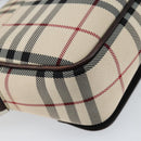 BURBERRY Nova Check Shoulder Bag Canvas Beige Silver Auth ka341-16