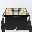 BURBERRY Nova Check Shoulder Bag Canvas Beige Silver Auth ka341-10