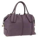 TOD’S Hand Bag Leather 2way Purple Gold Auth ka3411-1