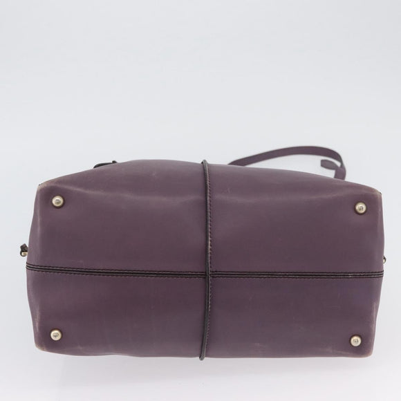 TOD’S Hand Bag Leather 2way Purple Gold Auth ka3411