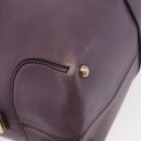 TOD’S Hand Bag Leather 2way Purple Gold Auth ka3411-12