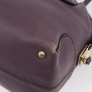 TOD’S Hand Bag Leather 2way Purple Gold Auth ka3411-13