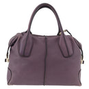 TOD’S Hand Bag Leather 2way Purple Gold Auth ka3411-3