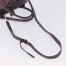 TOD’S Hand Bag Leather 2way Purple Gold Auth ka3411-9