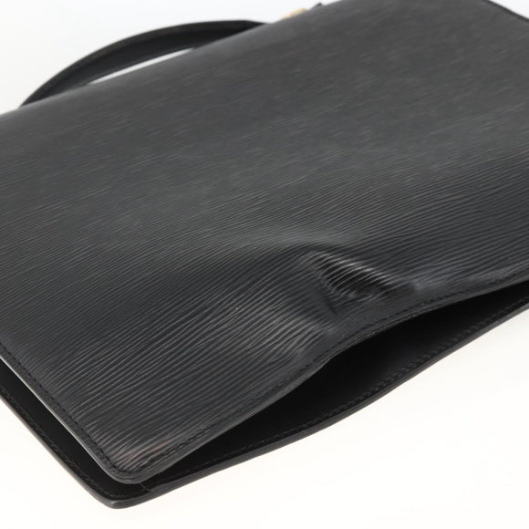 LOUIS VUITTON Epi Porte Documents Bandouliere Briefcase Black M54462 Auth ka3413