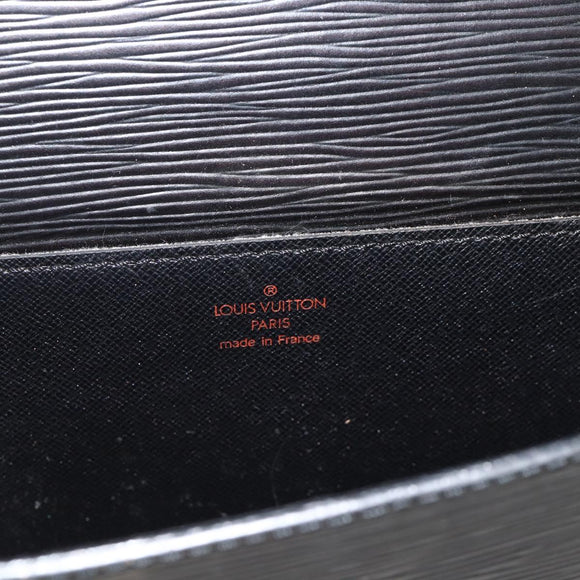 LOUIS VUITTON Epi Porte Documents Bandouliere Briefcase Black M54462 Auth ka3413