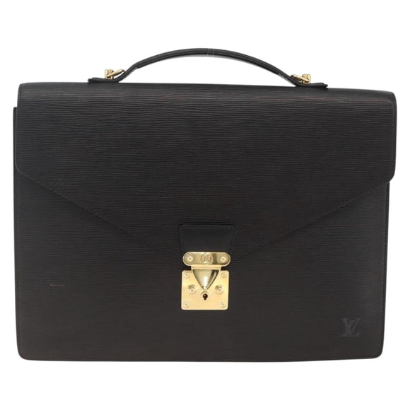 LOUIS VUITTON Epi Porte Documents Bandouliere Briefcase Black M54462 Auth ka3413
