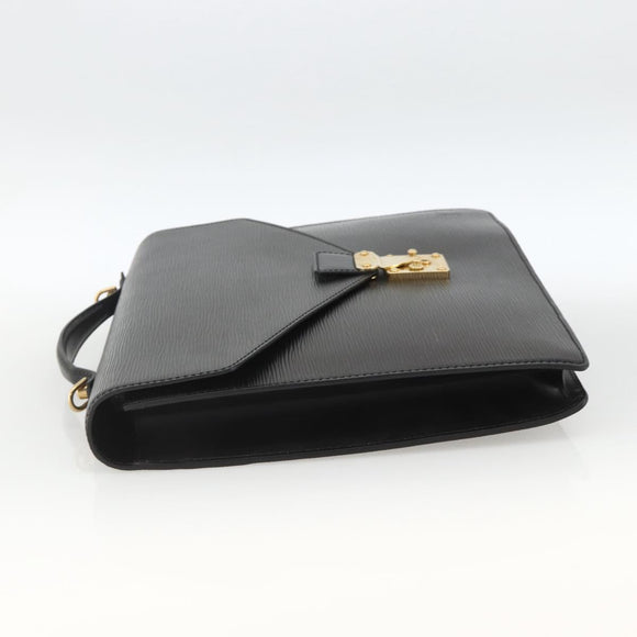 LOUIS VUITTON Epi Porte Documents Bandouliere Briefcase Black M54462 Auth ka3413