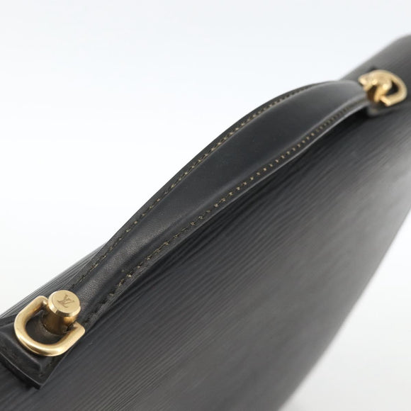 LOUIS VUITTON Epi Porte Documents Bandouliere Briefcase Black M54462 Auth ka3413