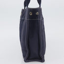 HERMES Fourre Tout PM Tote Bag Canvas Navy Silver Auth ka3422-3