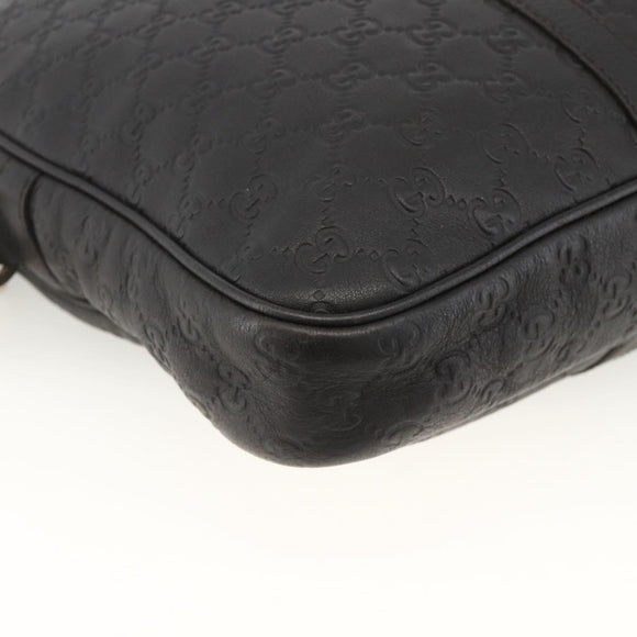 GUCCI GG Canvas Guccissima Bag Leather 2way Black Gold 208463 Auth ka3424