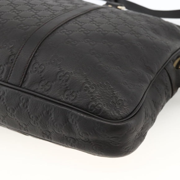 GUCCI GG Canvas Guccissima Bag Leather 2way Black Gold 208463 Auth ka3424