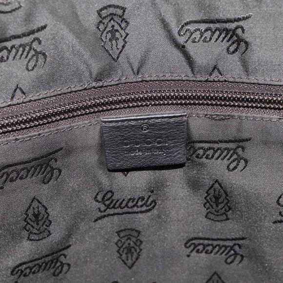 GUCCI GG Canvas Guccissima Bag Leather 2way Black Gold 208463 Auth ka3424