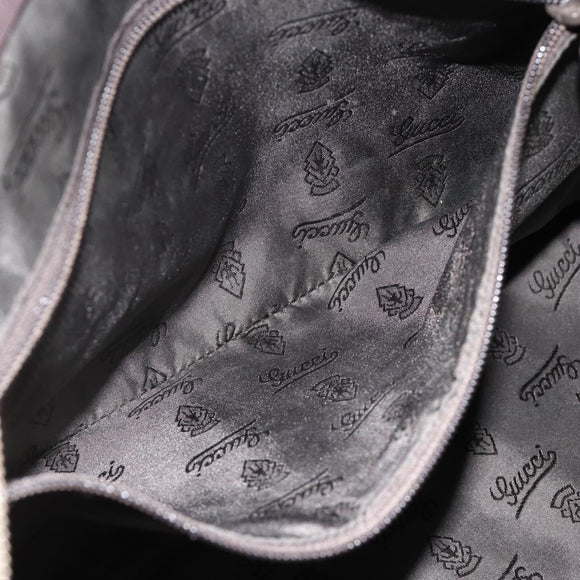 GUCCI GG Canvas Guccissima Bag Leather 2way Black Gold 208463 Auth ka3424