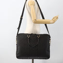 GUCCI GG Canvas Guccissima Bag Leather 2way Black Gold 208463 Auth ka3424-24