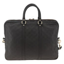 GUCCI GG Canvas Guccissima Bag Leather 2way Black Gold 208463 Auth ka3424-3