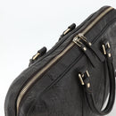 GUCCI GG Canvas Guccissima Bag Leather 2way Black Gold 208463 Auth ka3424-6